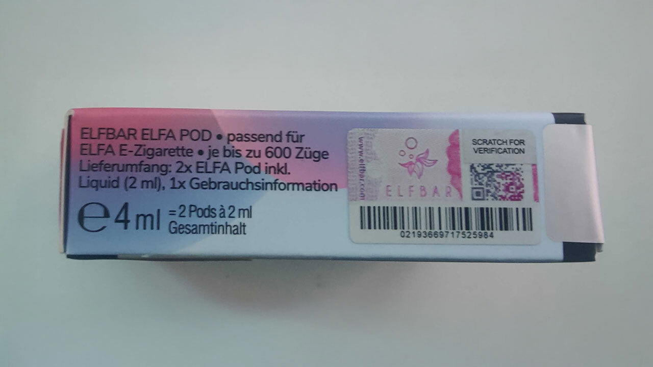 ElfBar Original anhand des QR Code Stickers erkennen.