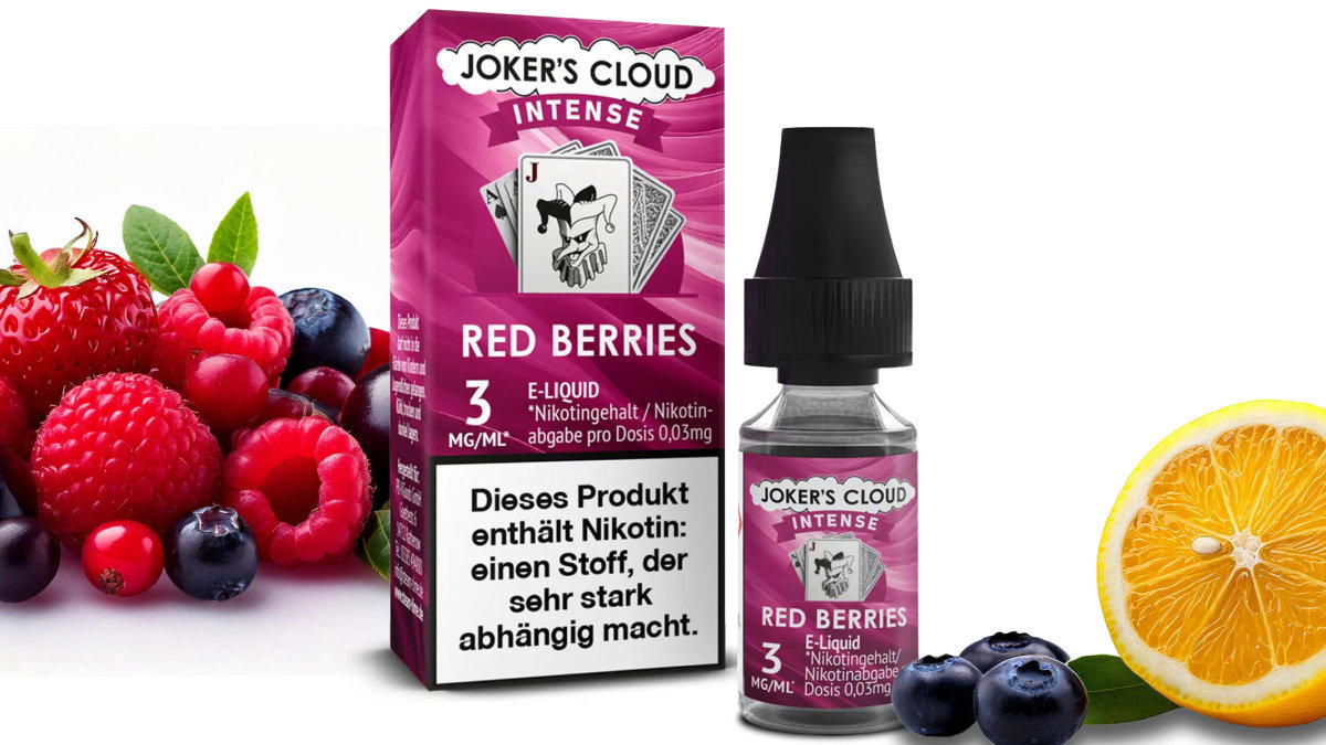 Jokers Cloud Intense Red Berries Liquid mit dem Geschmack von roten Beeren