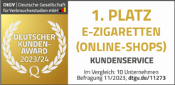 Kunden-Award 2023/2024 Top E-Zigaretten Kundenservice Platz 1